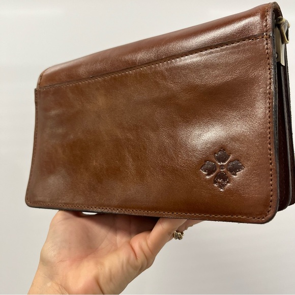 Patricia Nash Brown and Red Leather Clutch Purse - Picture 4 of 12